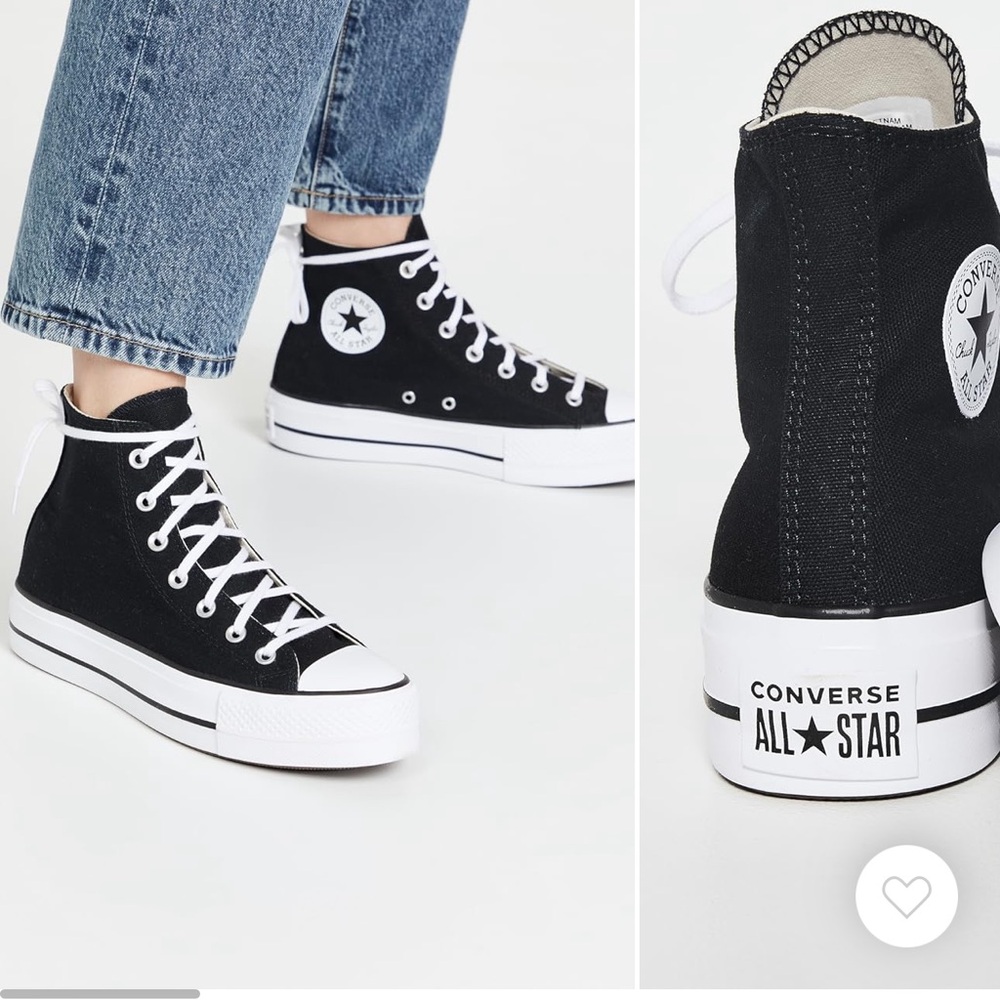 Converse Black and White Platform High-Top Sneakers